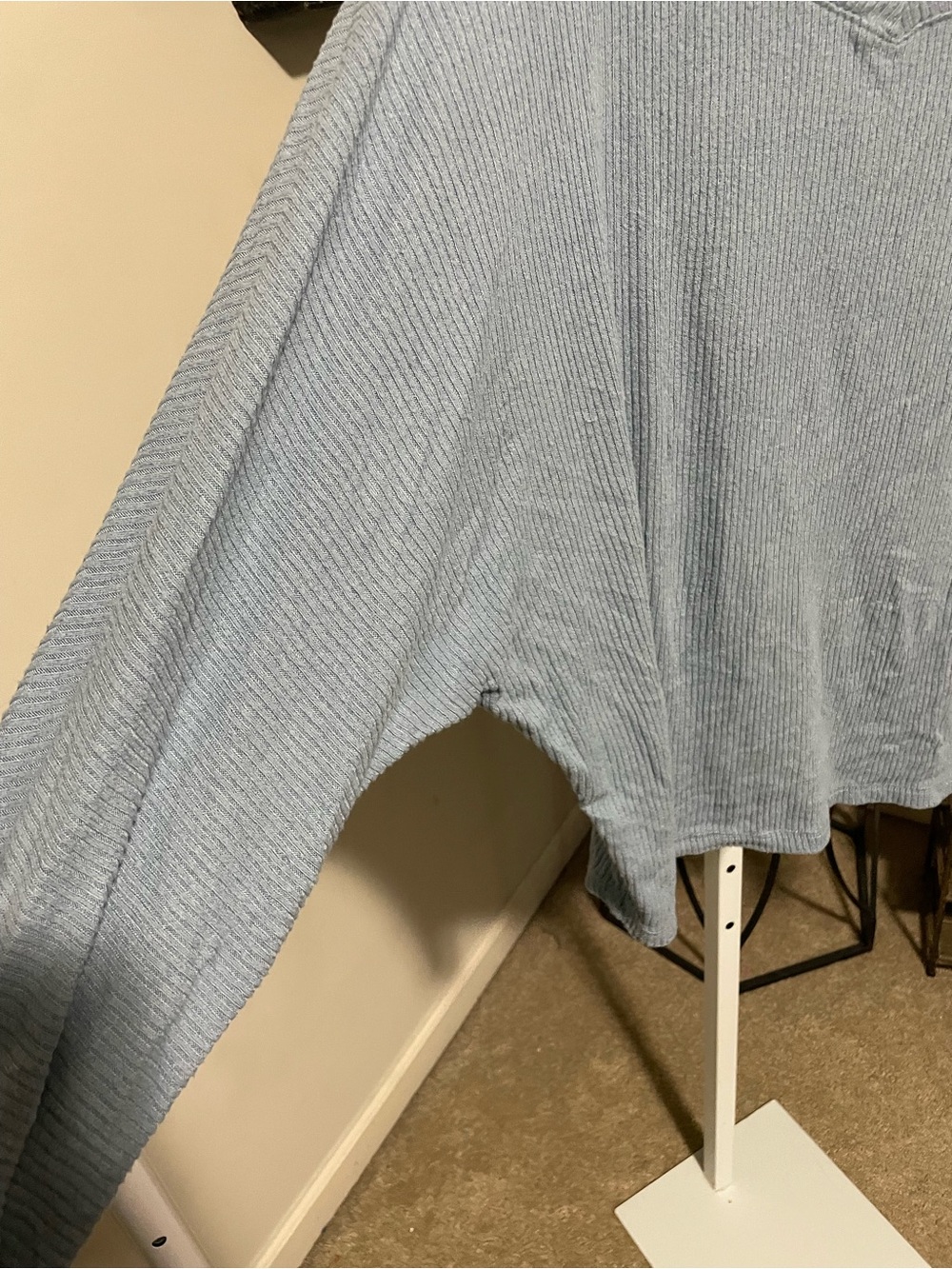 Caslon Pale Blue Ribbed Crewneck Top - Picture 6 of 7